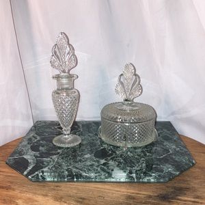 Vintage glass perfume bottles set of two